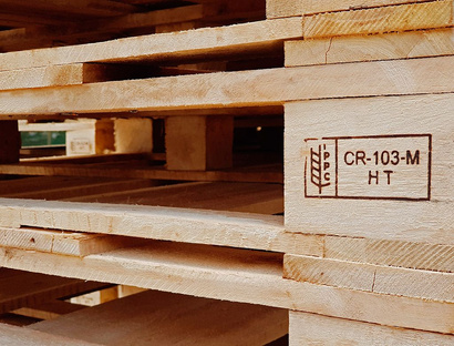Tarima de madera HT para exportación